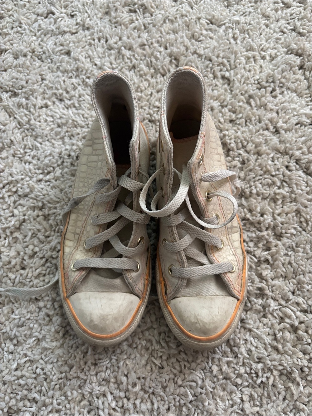 * Converse | High-Top Sneakers with Croc Texture
